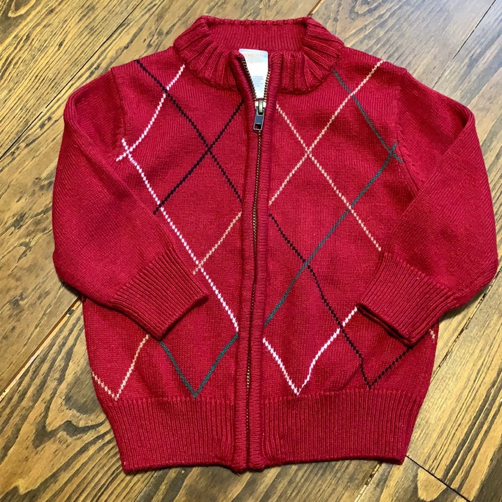 Boys 12-18M Christmas Gymboree Zip Up Sweater